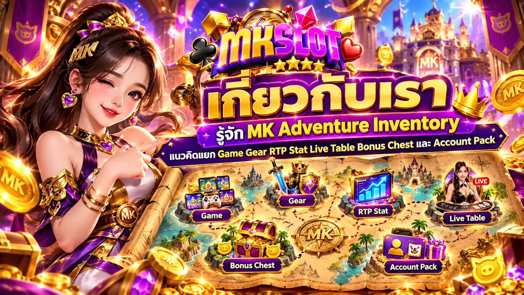 เกี่ยวกับเรา mkslot88 รู้จัก MK Adventure Inventory และการแยกเกมสล็อต RTP คาสิโน โปรโมชั่น และบัญชี